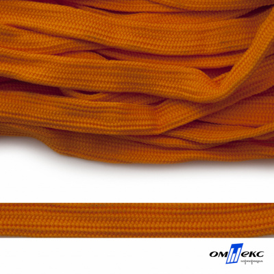 Шнур плетеный (плоский) d-12 мм, (уп.90+/-1м), 100% полиэстер, цв.267 - оранжевый - купить в Воткинске. Цена: 8.62 руб.