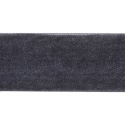 Лента бархатная нейлон, шир.25 мм, (упак. 45,7м), цв.189-т.серый - купить в Воткинске. Цена: 981.09 руб.