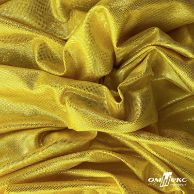 Трикотажное полотно голограмма, шир.140 см, #602 -жёлтый/жёлтый - купить в Воткинске. Цена 385.88 руб.