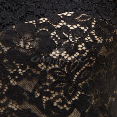 Кружевное полотно #3378, 150 гр/м2, шир.150см, цвет чёрный - купить в Воткинске. Цена 370.97 руб.