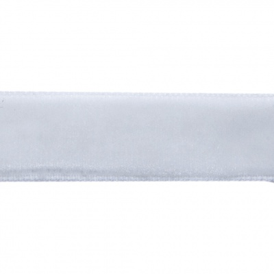 Лента бархатная нейлон, шир.12 мм, (упак. 45,7м), цв.01-белый - купить в Воткинске. Цена: 457.61 руб.