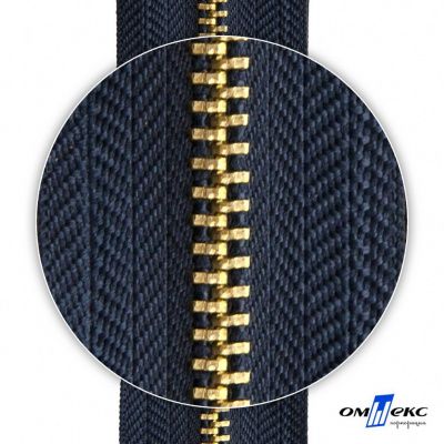 Молнии джинсовые металл т-4, 18 см латунь (YG), цв.- джинсовый синий (560) - купить в Воткинске. Цена: 21.57 руб.