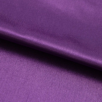 Поли креп-сатин 19-3536, 125 (+/-5) гр/м2, шир.150см, цвет фиолетовый - купить в Воткинске. Цена 155.57 руб.