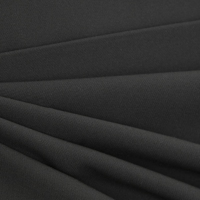 Костюмная ткань "Элис", 220 гр/м2, шир.150 см, цвет чёрный - купить в Воткинске. Цена 308 руб.