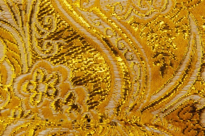 Ткань костюмная жаккард №12, 140 гр/м2, шир.150см, цвет жёлтый - купить в Воткинске. Цена 383.29 руб.
