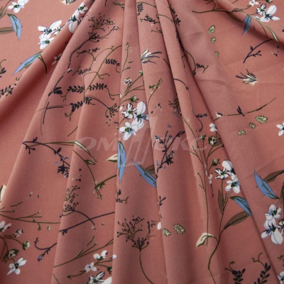 Плательная ткань "Фламенко" 2.1, 80 гр/м2, шир.150 см, принт растительный - купить в Воткинске. Цена 311.05 руб.