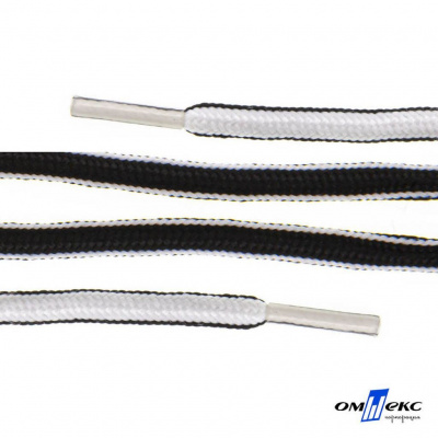 Шнурки #4-27, круглые 130 см, двухцветные (черно/белый) - купить в Воткинске. Цена: 47.04 руб.