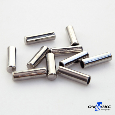 06033-Наконечник для шнура металл, отв. 4 мм, цв. никель - купить в Воткинске. Цена: 6.08 руб.