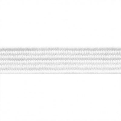 Резиновые нити с текстильным покрытием, шир. 6 мм (182 м/уп), цв.-белый - купить в Воткинске. Цена: 705.59 руб.