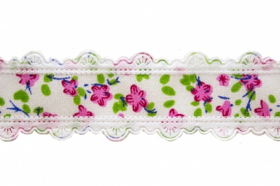 Тесьма декоративная 0385-6170, шир. 25 мм/уп. 22,8+/-1 м, цвет 02-розовый - купить в Воткинске. Цена: 364.70 руб.