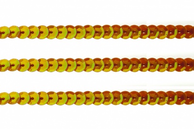 Пайетки "ОмТекс" на нитях, CREAM, 6 мм С / упак.73+/-1м, цв. 88 - оранжевый - купить в Воткинске. Цена: 300.55 руб.