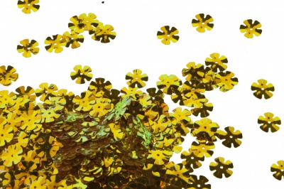 Пайетки "ОмТекс" россыпью,DOUBLE SIDED GOLD,цветок 14 мм/упак.50 гр, цв. 0460-золото - купить в Воткинске. Цена: 80.12 руб.