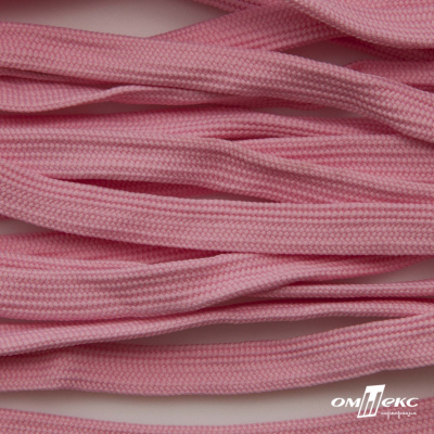 Шнур плетеный (плоский) d-12 мм, (уп.90+/-1м), 100% полиэстер, цв.256 - розовый - купить в Воткинске. Цена: 8.62 руб.