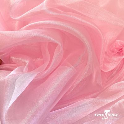 Ткань органза, 100% полиэстр, 28г/м2, шир. 150 см, цв. #47 розовая пудра - купить в Воткинске. Цена 86.24 руб.