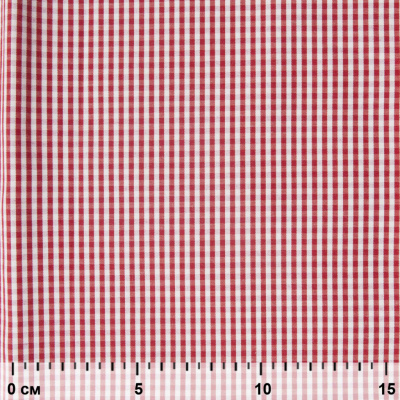 Ткань сорочечная Клетка Виши, 115 г/м2, 58% пэ,42% хл, шир.150 см, цв.5-красный, (арт.111) - купить в Воткинске. Цена 306.69 руб.
