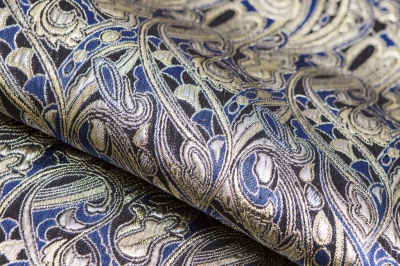Ткань костюмная жаккард, 135 гр/м2, шир.150см, цвет синий№18 - купить в Воткинске. Цена 441.95 руб.