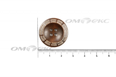 Пуговица деревянная круглая №53 (25мм) - купить в Воткинске. Цена: 3.68 руб.