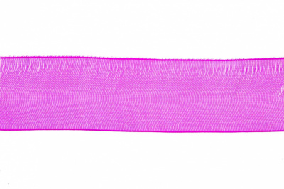 Лента органза 1015, шир. 10 мм/уп. 22,8+/-0,5 м, цвет ярк.розовый - купить в Воткинске. Цена: 38.39 руб.