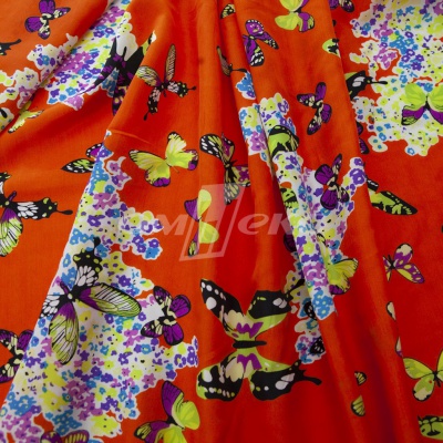 Плательная ткань "Софи" 7.1, 75 гр/м2, шир.150 см, принт бабочки - купить в Воткинске. Цена 241.49 руб.