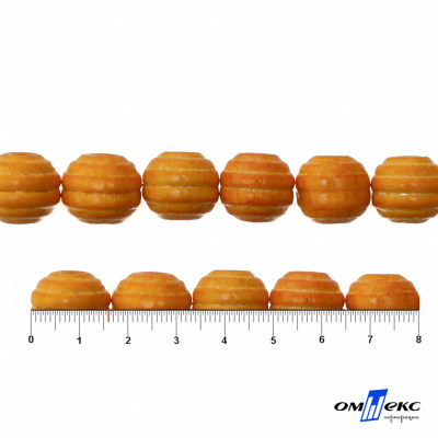0309-Бусины деревянные "ОмТекс", 16 мм, упак.50+/-3шт, цв.003-оранжевый - купить в Воткинске. Цена: 62.22 руб.