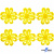 Кружево гипюр "Ромашка" 0575-1169, шир. 25 мм/уп.13,7 м, цвет 8208-жёлтый - купить в Воткинске. Цена: 289.76 руб.