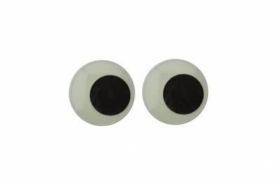 Глазки для игрушек, круглые, с бегающими зрачками, 15 мм/упак.50+/-2 шт, цв. -черно-белые - купить в Воткинске. Цена: 46.92 руб.