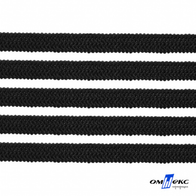 Лента эластичная вязанная (резинка) 4 мм (200+/-1 м) 400 гр/м2 черная бобина "ОМТЕКС" - купить в Воткинске. Цена: 1.78 руб.