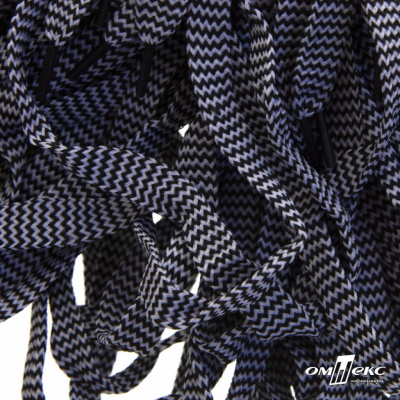 Шнурки #107-07, плоские 130 см, двухцветные цв.серый/чёрный - купить в Воткинске. Цена: 23.03 руб.