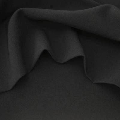 Костюмная ткань "Элис", 220 гр/м2, шир.150 см, цвет чёрный - купить в Воткинске. Цена 308 руб.