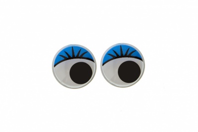 Глазки для игрушек, круглые, с бегающими зрачками, 8 мм/упак.50+/-2 шт, цв. -синий - купить в Воткинске. Цена: 59.05 руб.