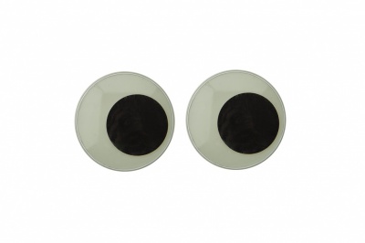 Глазки для игрушек, круглые, с бегающими зрачками, 24 мм/упак.20+/-2 шт, цв. -черно-белые - купить в Воткинске. Цена: 44.90 руб.