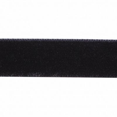 Лента бархатная нейлон, шир.12 мм, (упак. 45,7м), цв.03-черный - купить в Воткинске. Цена: 448.27 руб.
