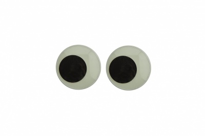 Глазки для игрушек, круглые, с ресничками, 10 мм/упак.50+/-2 шт, цв. -черно-белые - купить в Воткинске. Цена: 21.24 руб.