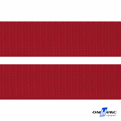 Красный- цв.171-Текстильная лента-стропа 550 гр/м2 ,100% пэ шир.30 мм (боб.50+/-1 м) - купить в Воткинске. Цена: 475.36 руб.